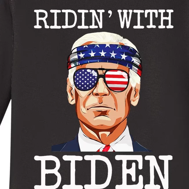 Ridin With Biden Vote Pro Joe Biden For President Baby Long Sleeve Bodysuit