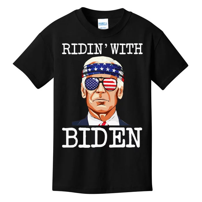 Ridin With Biden Vote Pro Joe Biden For President Kids T-Shirt