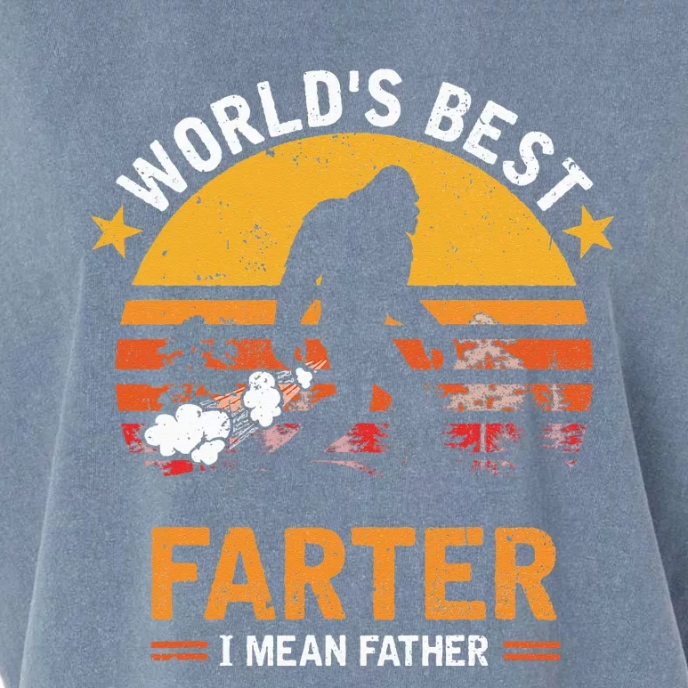 Retro World's Best Farter I Mean Father Bigfoot Father's Day Garment-Dyed Women's Muscle Tee