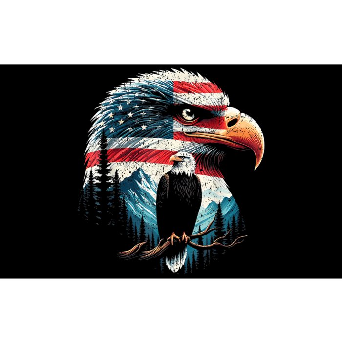 Red White Blue Bald Eagle American Flag For 4th Of July Gift Bumper Sticker