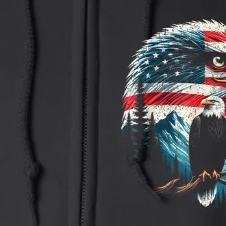 Red White Blue Bald Eagle American Flag For 4th Of July Gift Full Zip Hoodie