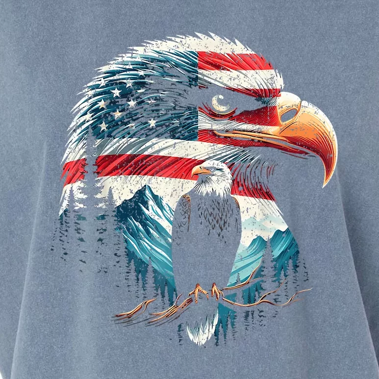 Red White Blue Bald Eagle American Flag For 4th Of July Gift Garment-Dyed Women's Muscle Tee