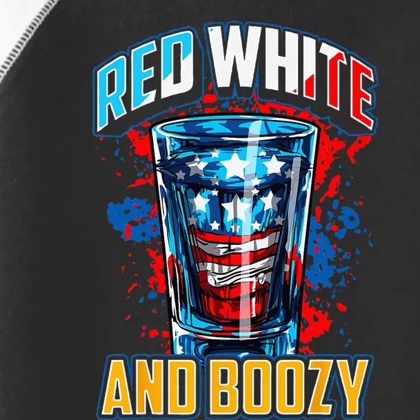 Red White & Boozy Patriotic American Whiskey Drinker Alcohol Toddler Fine Jersey T-Shirt