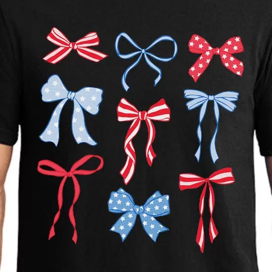 Red White Blue Coquette Bows 4th Of July Pajama Set