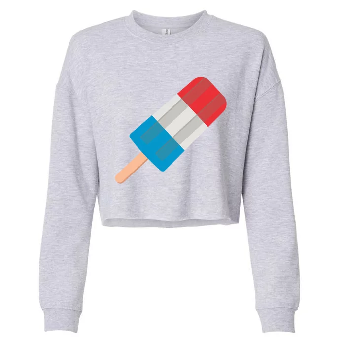 Red White Blue Popsicle Gift Cropped Pullover Crew