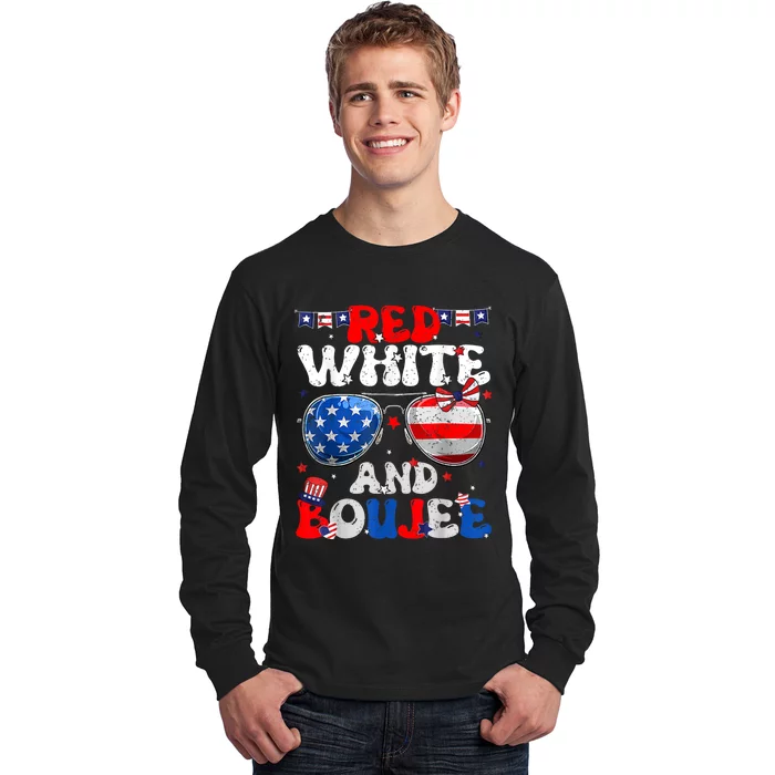 Red White & Boujee Summer Funny Drinking 4th Of July US Flag Long Sleeve Shirt