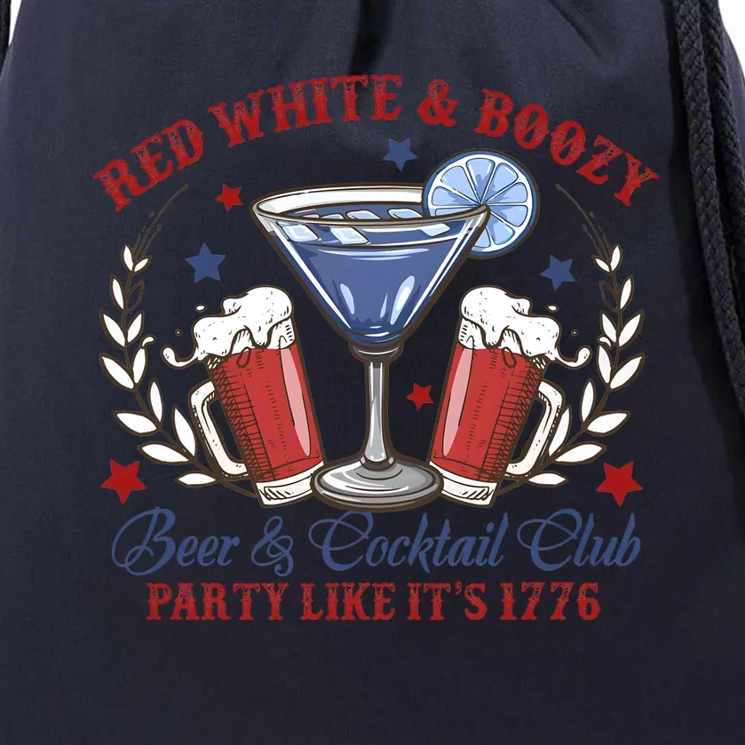 Red White & Boozy Beer Club Drawstring Bag