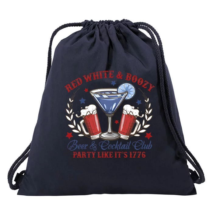 Red White & Boozy Beer Club Drawstring Bag