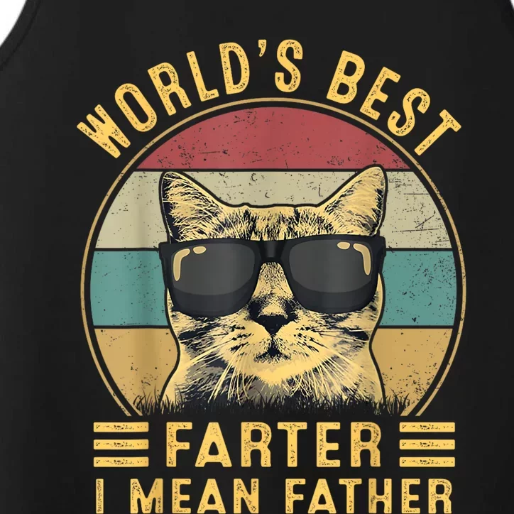 Retro Worlds Best Farter I Mean Father Best Cat Dad Ever Performance Tank