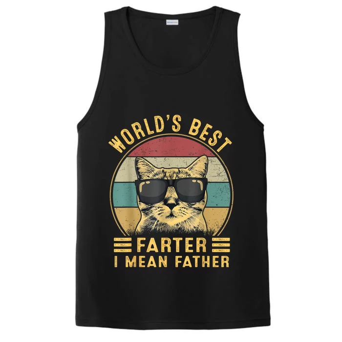 Retro Worlds Best Farter I Mean Father Best Cat Dad Ever Performance Tank