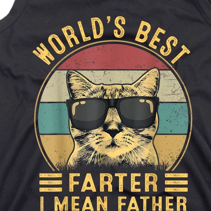 Retro Worlds Best Farter I Mean Father Best Cat Dad Ever Tank Top