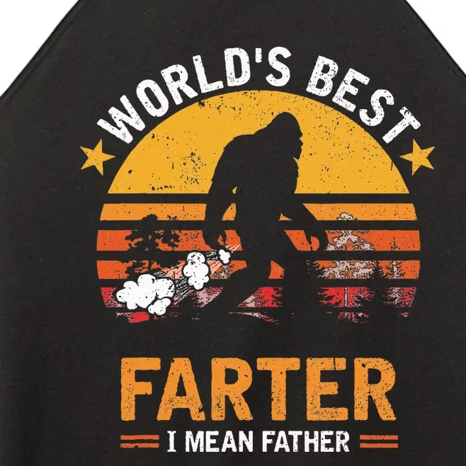 Retro World's Best Farter I Mean Father Bigfoot Father's Day Women’s Perfect Tri Rocker Tank