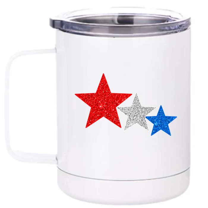 Red White Blue American Flag 4th Of July Mom Mama Gift Front & Back 12oz Stainless Steel Tumbler Cup