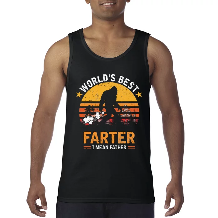 Retro World's Best Farter I Mean Father Bigfoot Father's Day Tank Top