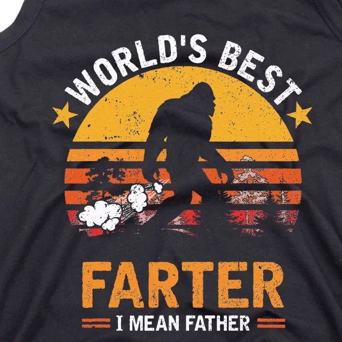 Retro World's Best Farter I Mean Father Bigfoot Father's Day Tank Top