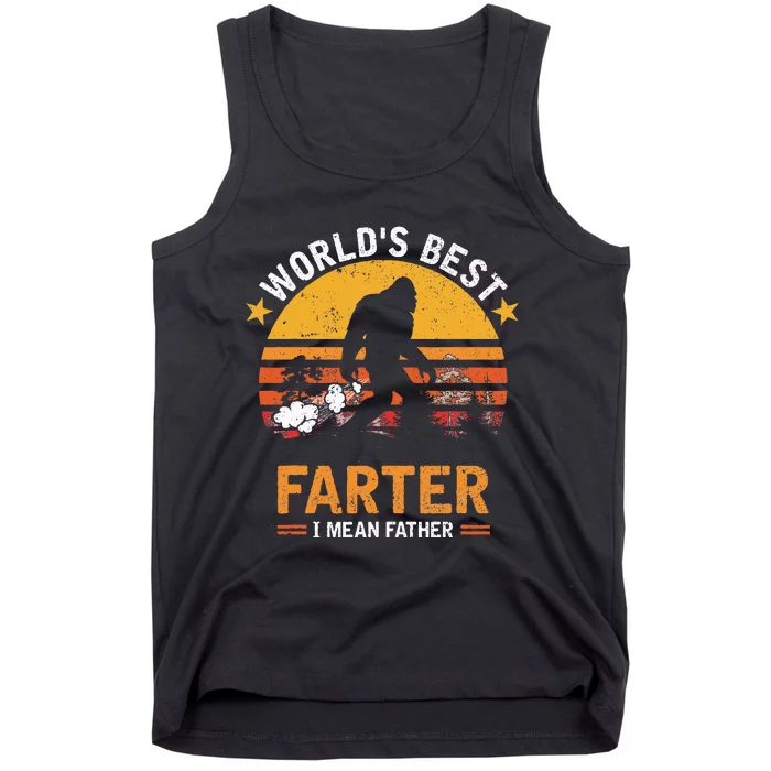 Retro World's Best Farter I Mean Father Bigfoot Father's Day Tank Top