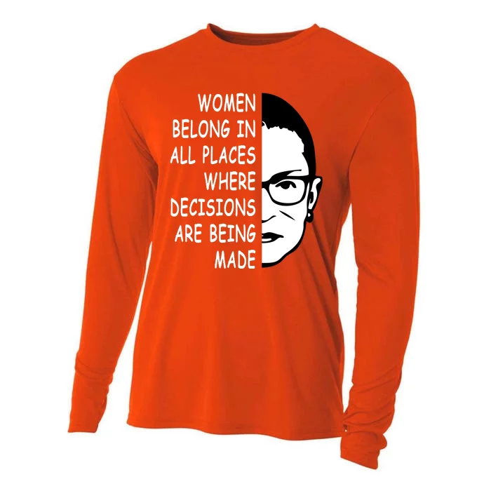 RBG Women Belong In All Places Where Decisions Are Being Made Cooling Performance Long Sleeve Crew