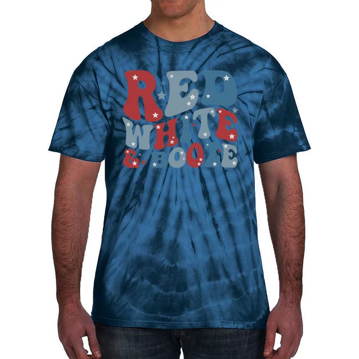 Red White & Booze Summer Funny Drinking 4th of July USA Flag Tie-Dye T-Shirt