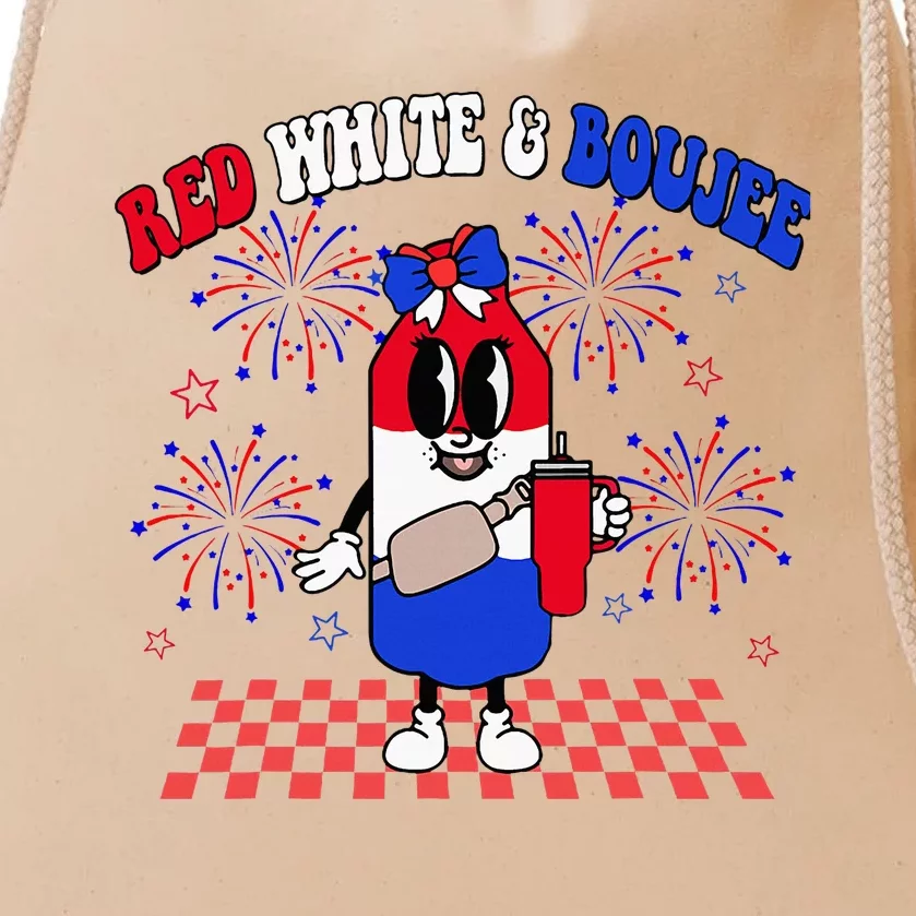 Red White & Boujee Drawstring Bag