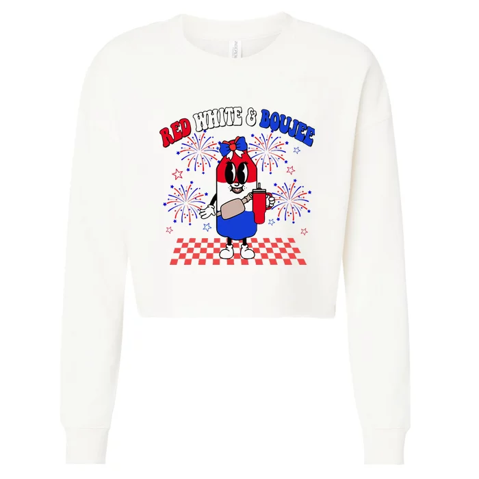 Red White & Boujee Cropped Pullover Crew