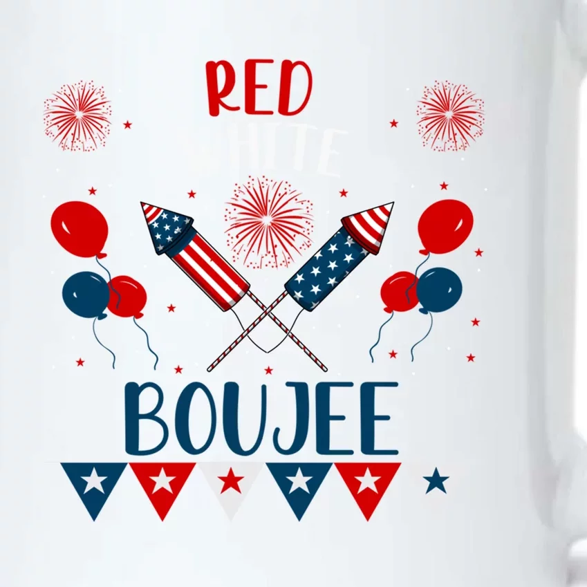 Red White Boujee Gift Black Color Changing Mug