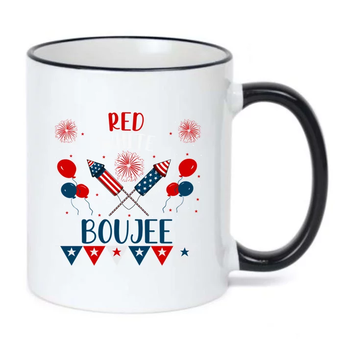 Red White Boujee Gift Black Color Changing Mug