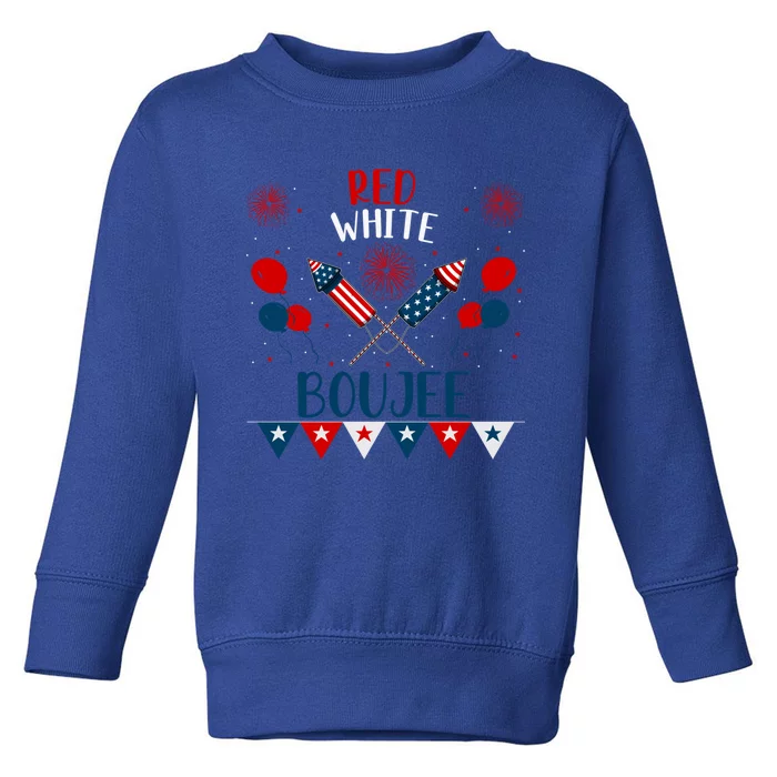 Red White Boujee Gift Toddler Sweatshirt