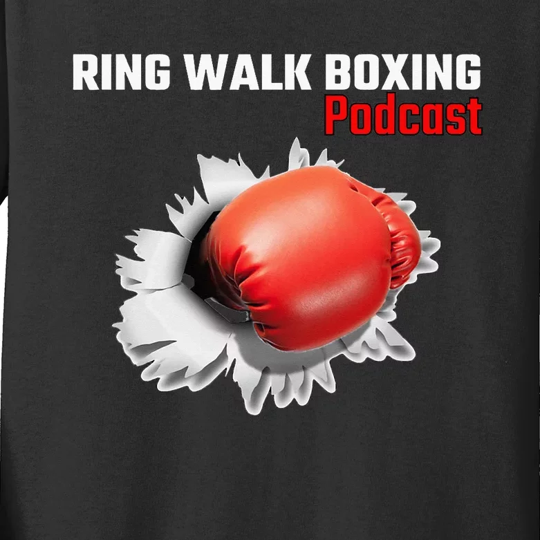 Ring Walk Boxing Podcast Kids Long Sleeve Shirt