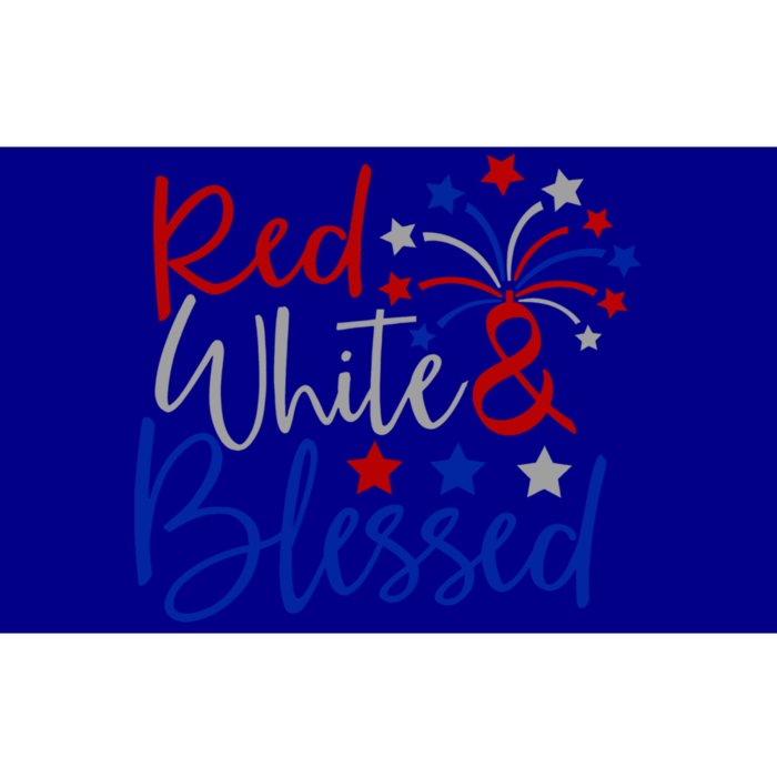 Red White Blessed 4th Of July Gift Bumper Sticker