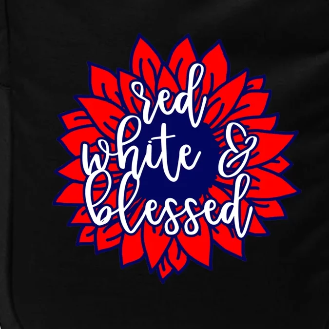 Red White Blessed Cute Patriotic Gift Flag Sunflower Gift Impact Tech Backpack