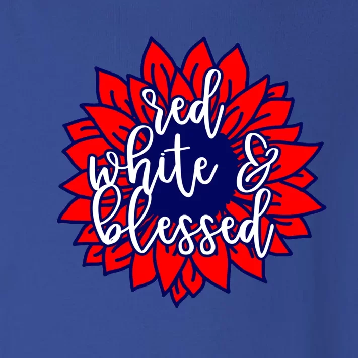 Red White Blessed Cute Patriotic Gift Flag Sunflower Gift Toddler Long Sleeve Shirt