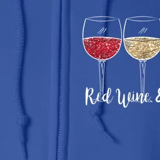 Red Wine & Blue 4th Of July Wine Red White Blue Wine Glasses Full Zip Hoodie