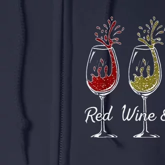 Red Wine & Blue 4th of July wine Red White Blue Wine Glasses Full Zip Hoodie