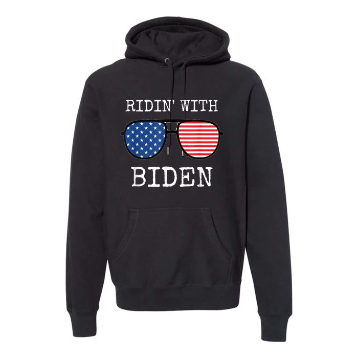 Ridin With Biden Cool Uncle Joe USA Aviator Vote 2020 Premium Hoodie