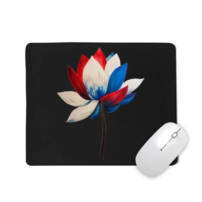 Red White Blue Lotus Symbol IM With Her Kamala Watercolor Gift Mousepad