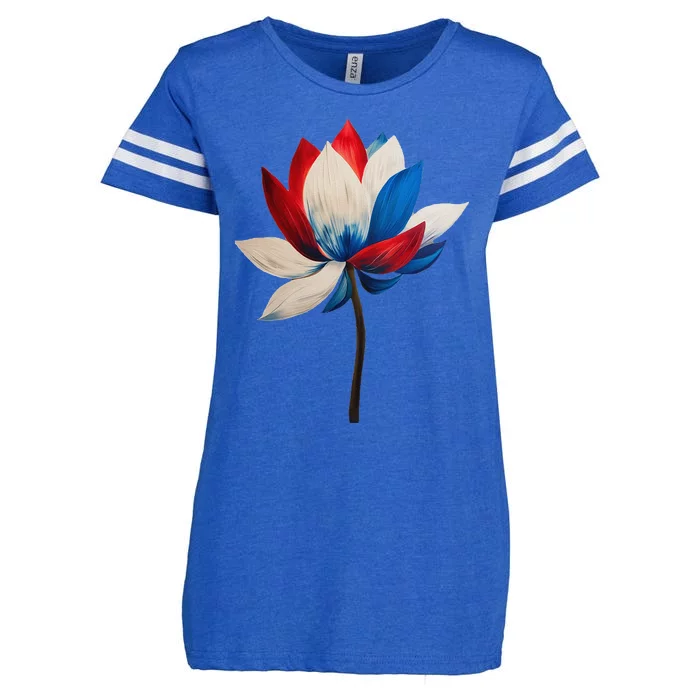 Red White Blue Lotus Symbol IM With Her Kamala Watercolor Gift Enza Ladies Jersey Football T-Shirt