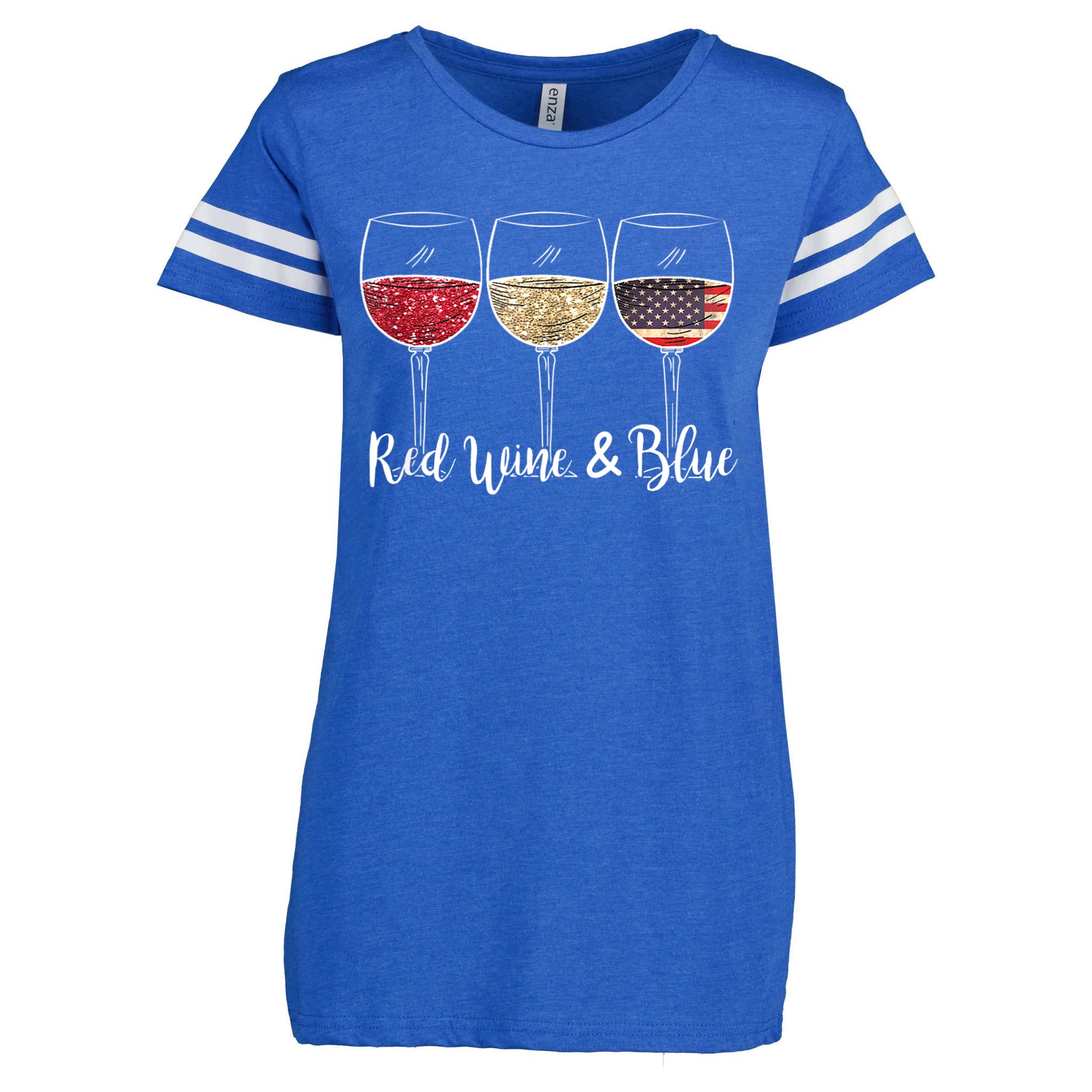 Women's 4th of July Shirt - Red Wine & Blue Shirt - 4th of July T