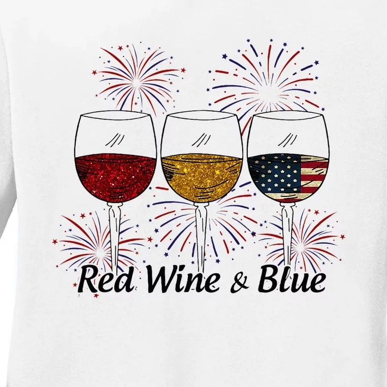 Red Wine & Blue Ladies Long Sleeve Shirt