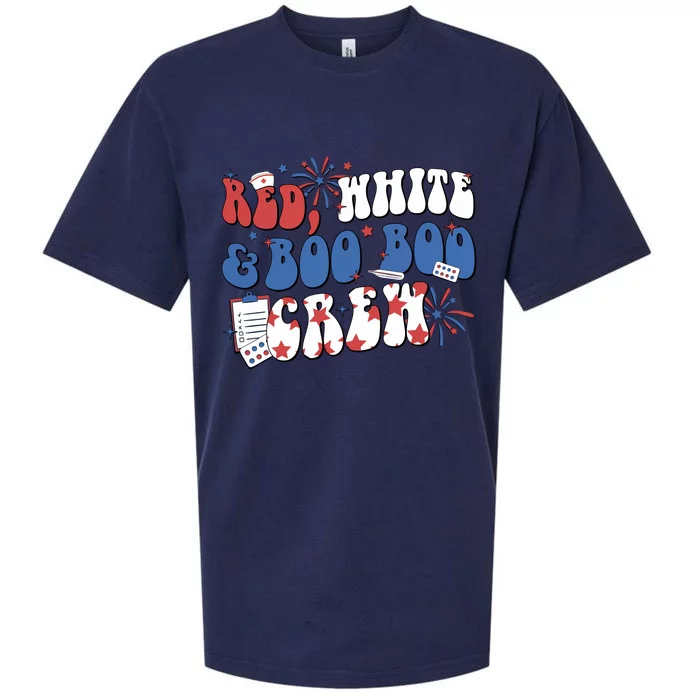 Red White Boo Boo Crew 4th July Sueded Cloud Jersey T-Shirt