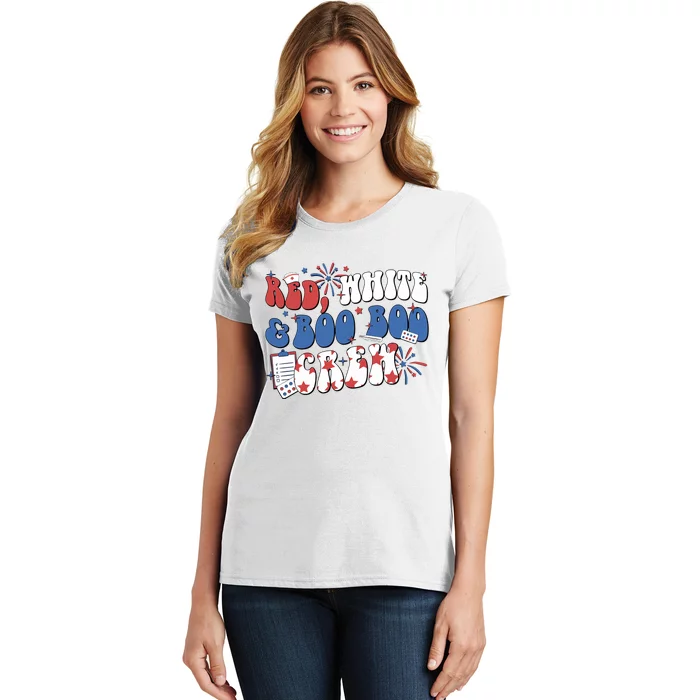 Red White Boo Boo Crew 4th July Women's T-Shirt