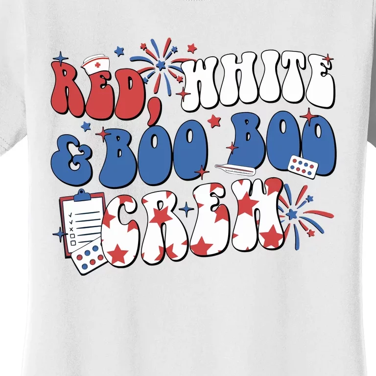 Red White Boo Boo Crew 4th July Women's T-Shirt