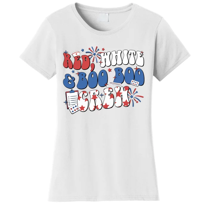 Red White Boo Boo Crew 4th July Women's T-Shirt