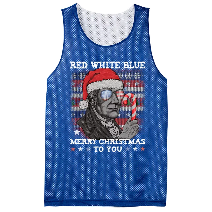 Red White Blue Merry Christmas To You Hamilton Ugly Xmas Gift Mesh Reversible Basketball Jersey Tank