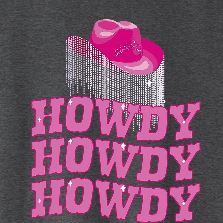 Rodeo Western Country Southern Cowgirl Hat Howdy Women's Crop Top Tee