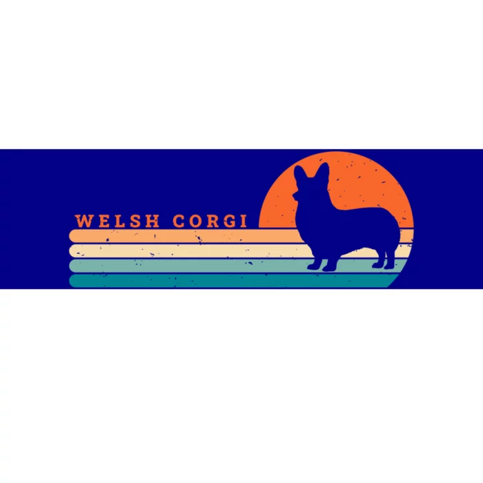 Retro Welsh Corgi Dog Vintage 60s 70s Sunset Meaningful Gift Bumper Sticker