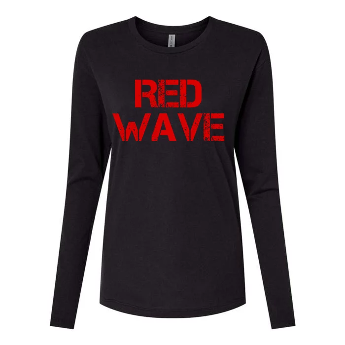 Red Wave Conservative Political Womens Cotton Relaxed Long Sleeve T-Shirt