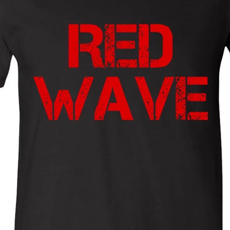 Red Wave Conservative Political V-Neck T-Shirt