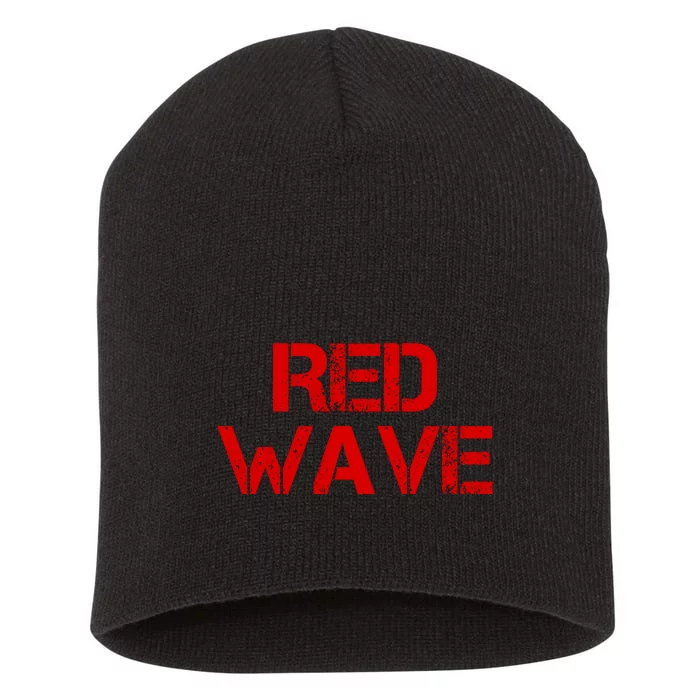 Red Wave Conservative Political Short Acrylic Beanie