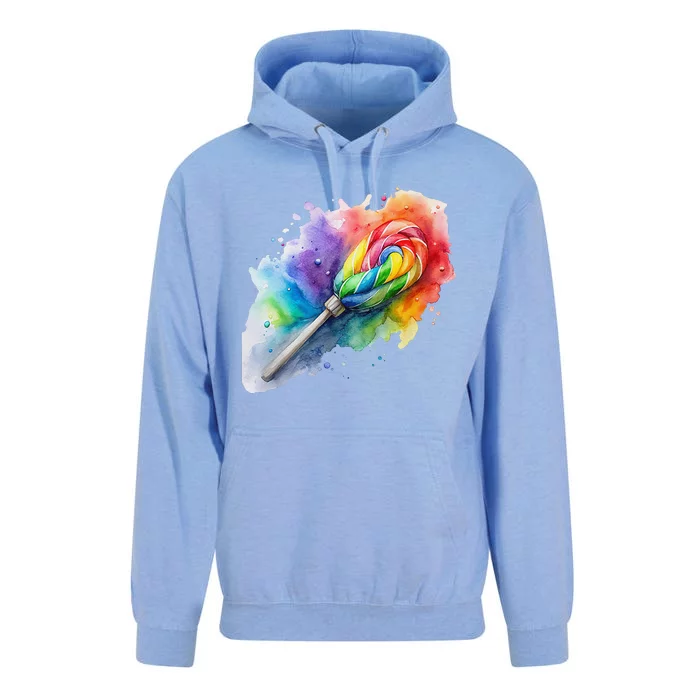 Rainbow Watercolor Candy Brush Multicolor Unisex Surf Hoodie