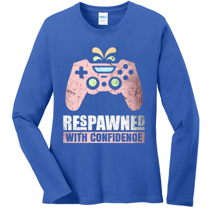 Respawned With Confidence Gift Ladies Long Sleeve Shirt